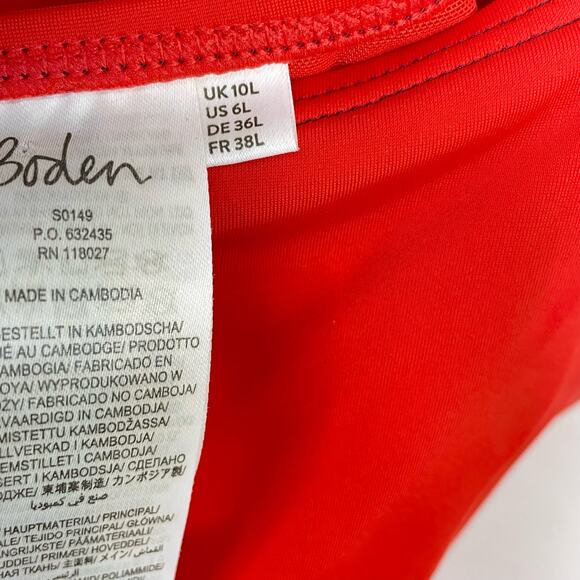 Boden Kefalonia One Piece Halter Swimsuit Swim Red Purple Womens 6L 6 Long Tall - Picture 12 of 16